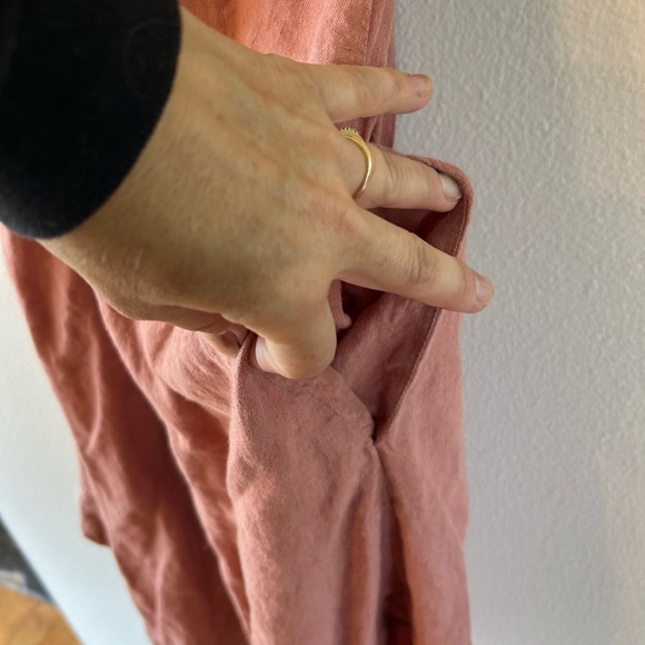 Motumo Summer Linen Handmade/ Soft Linen Dress Size Small In Peach - Picture 8 of 11